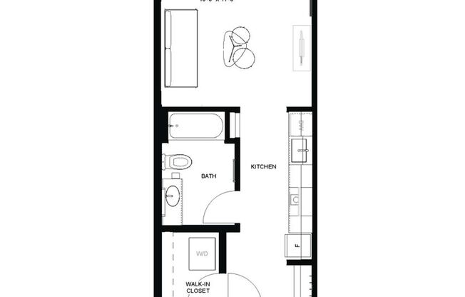 Studio, 1 bath, 400 sqft, $1,195, Unit 516