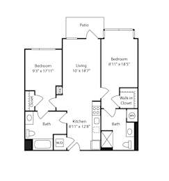 2 beds, 2 baths, 894 sqft, $4,082