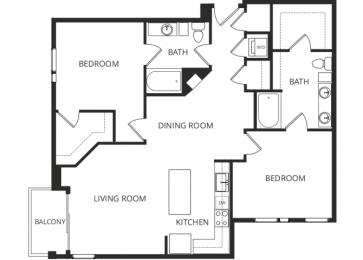 2 beds, 2 baths, 1,251 sqft, $1,940