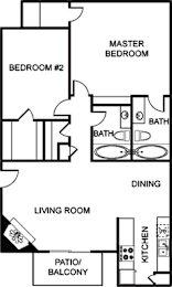 2 beds, 2 baths, 1,020 sqft, $997