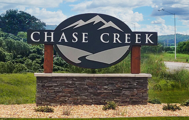 Entrance Sign at Chase Creek Apartment Homes, Huntsville