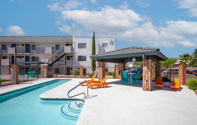 Pool Area with Lounge Seating at The Link at 4th Ave Apartments