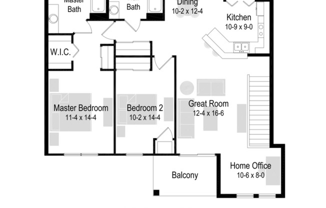 2 beds, 2 baths, 1,275 sqft, $1,735, Unit 1629-206