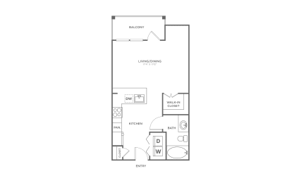 Studio, 1 bath, 525 sqft, $1,339