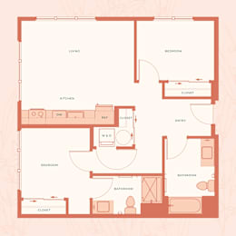 2 beds, 2 baths, 831 sqft, $1,975