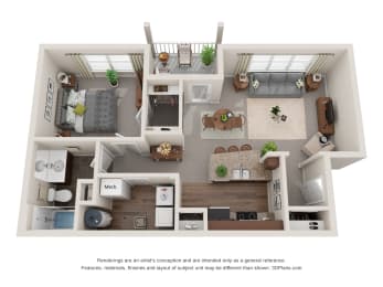 1 bed, 1 bath, 750 sqft, $1,358