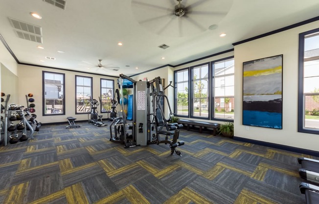 weight machines in fitness center