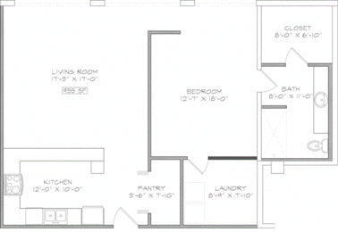 1 bed, 1 bath, 955 sqft, $1,617