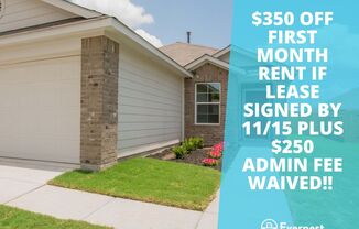 $350 OFF FIRST MONTH RENT if lease signed by 11/15 PLUS $250 Admin Fee Waived!! Lovely 3-Bedroom Home: A Perfect Blend of Comfort and Convenience / Pet-Friendly / Available NOW!