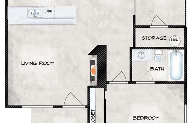 1 bed, 1 bath, 665 sqft, $1,200, Unit 225