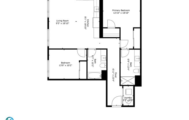 2 beds, 2 baths, 1,061 sqft, $2,210, Unit 404