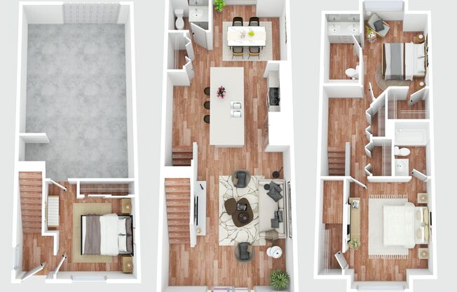 3 beds, 2 baths, 1,871 sqft, $2,880, Unit H-C