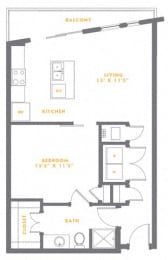 1 bed, 1 bath, 734 sqft, $1,698