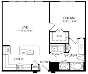 1 bed, 1 bath, 864 sqft, $1,803
