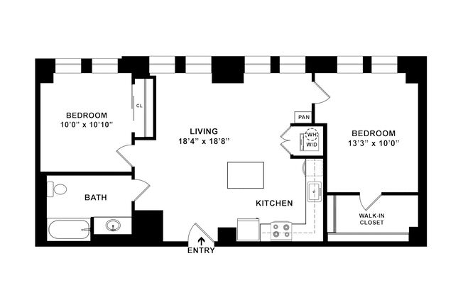 2 beds, 1 bath, 897 sqft, $3,245, Unit C-0409