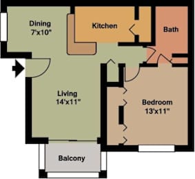 1 bed, 1 bath, 760 sqft, $2,400