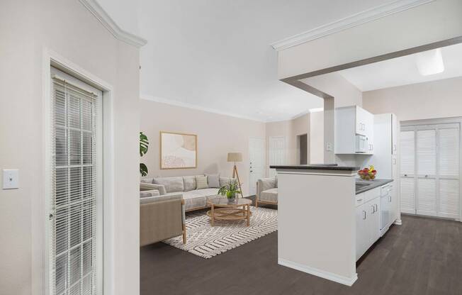 living and kitchen space