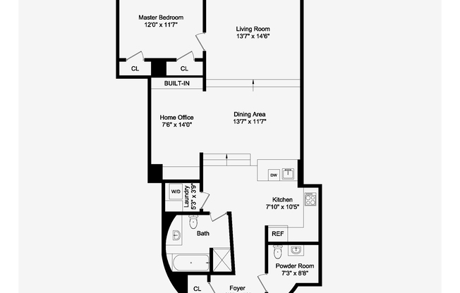 1 bed, 1.5 baths, 1,078 sqft, $6,100, Unit 1E