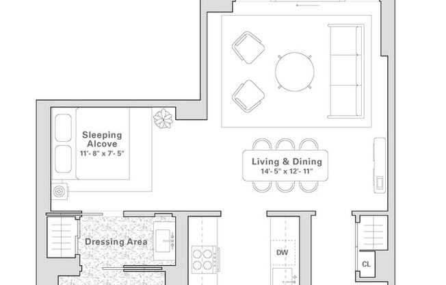 Studio, 1 bath, 577 sqft, $4,995, Unit 805