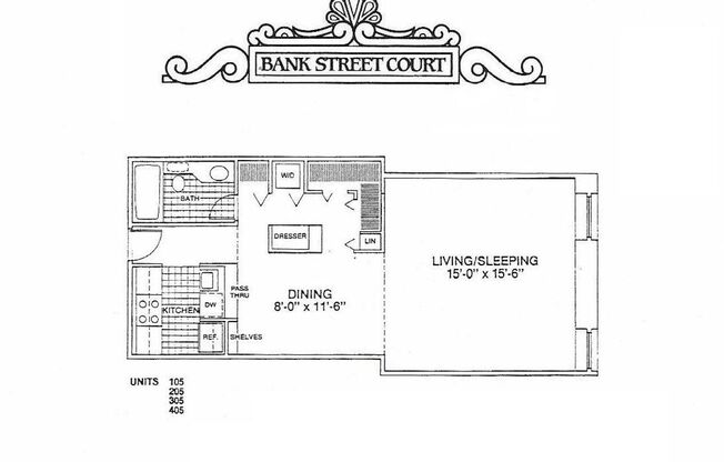 Studio, 1 bath, $1,400, Unit 405
