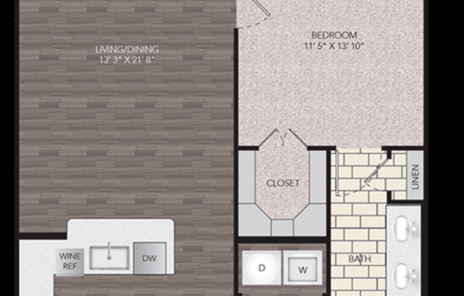 1 bed, 1 bath, 841 sqft, $1,602