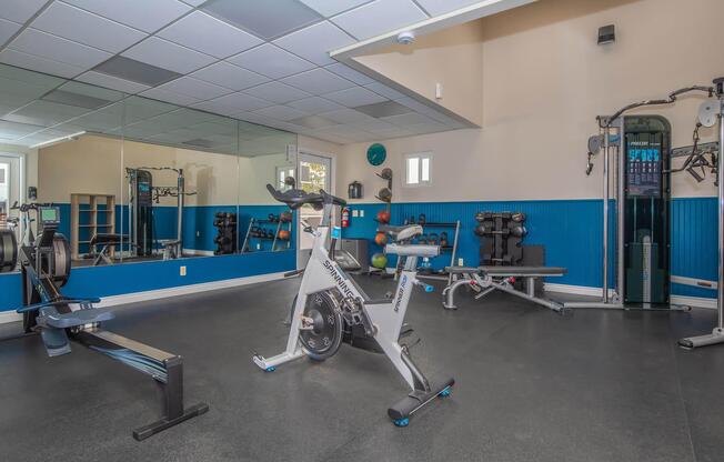 a person in a blue room