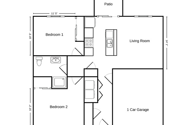 2 beds, 1 bath, 900 sqft, $1,595, Unit RO 10111-66