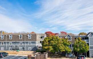 a picture of an apartment building from the top of the building