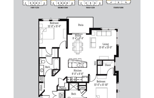 2 beds, 2 baths, 1,171 sqft, $2,375, Unit 8333 Globe Drive - 401