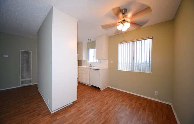 Ocean View Townhomes reverse view of kitchen and living room