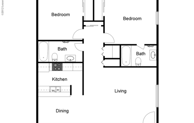 2 beds, 2 baths, 1,057 sqft, $1,340