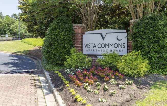 Vista Commons monument sign beautiful landscaping