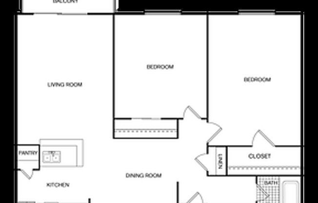 2 beds, 1 bath, 904 sqft, $1,100, Unit 1815