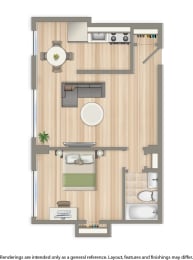 1 bed, 1 bath, 550 sqft, $1,725