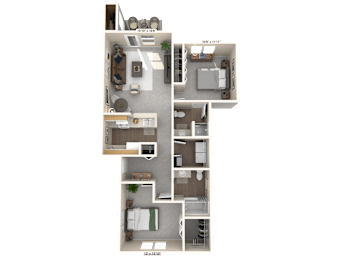 2 beds, 2 baths, 995 sqft, $1,506