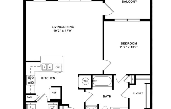 1 bed, 1 bath, 908 sqft, $1,669
