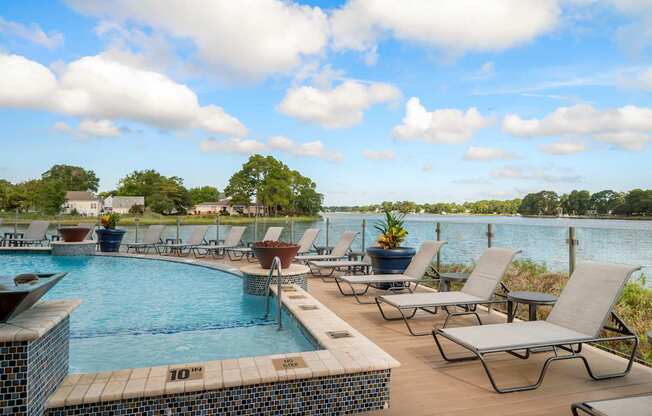 A pool with a number 10 on the side.