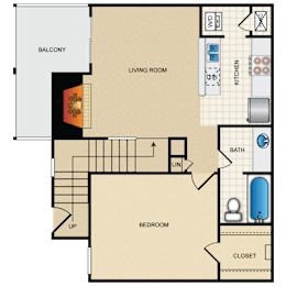 1 bed, 1 bath, 649 sqft, $1,358