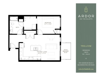 1 bed, 1 bath, 737 sqft, $1,995