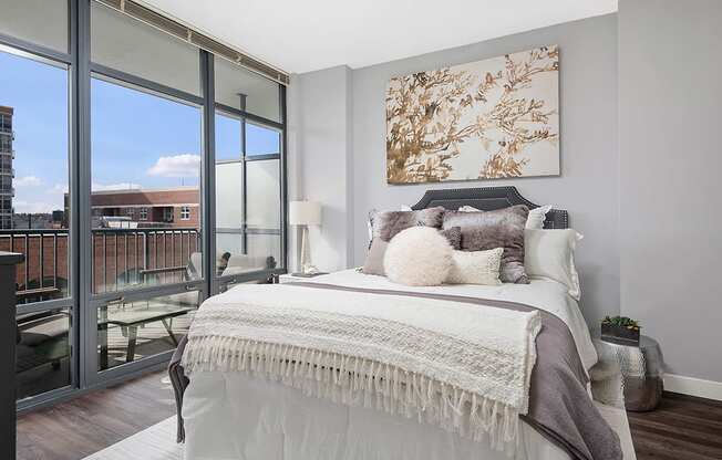 West-Loop-Chicago-Apartments-The Madison at Racine-Interior-Bedroom at The Madison at Racine, Chicago, 60607