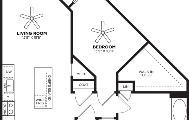 1 bed, 1 bath, 815 sqft, $3,373, Unit 528