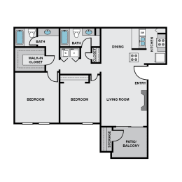 2 beds, 2 baths, 983 sqft, $1,565