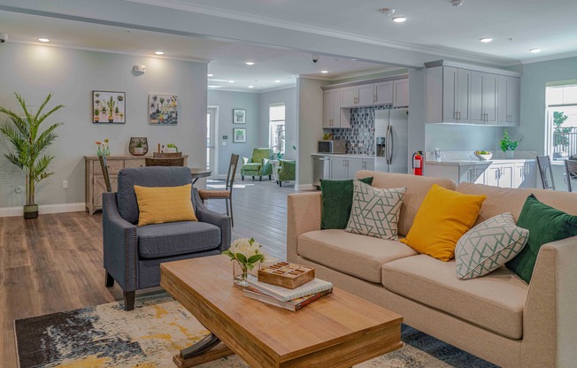 resident lounge with sofas at Turtle Creek apartments