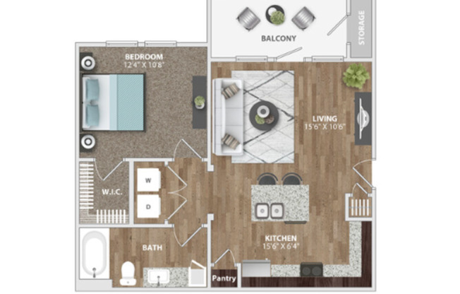 1 bed, 1 bath, 652 sqft, $1,350