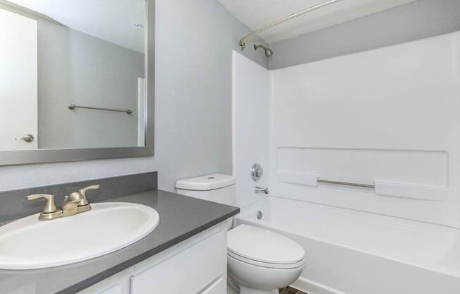 A white toilet sits next to a sink in a bathroom.