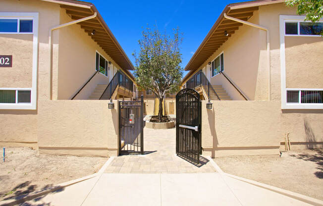Gated Entrance at Woodlawn Gardens Apartments, Chula Vista, California