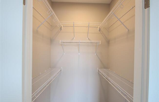 Expansive Closets w/ Open Air Shelving at The Edison at Avonlea, Minnesota, 55044