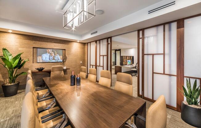 Conference room designed for private meetings and collaborative sessions.