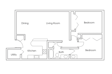 2 beds, 1 bath, 864 sqft, $1,260