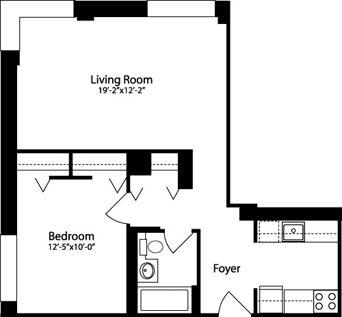 1 bed, 1 bath, 695 sqft, $4,274, Unit 12P